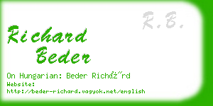 richard beder business card